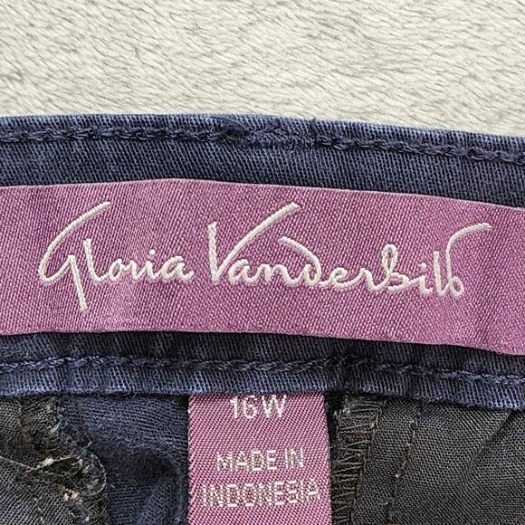 Gloria Vanderbilt Pants Womens 16W SHORT Blue Amanda High Rise Straight Stretch - Picture 3 of 13